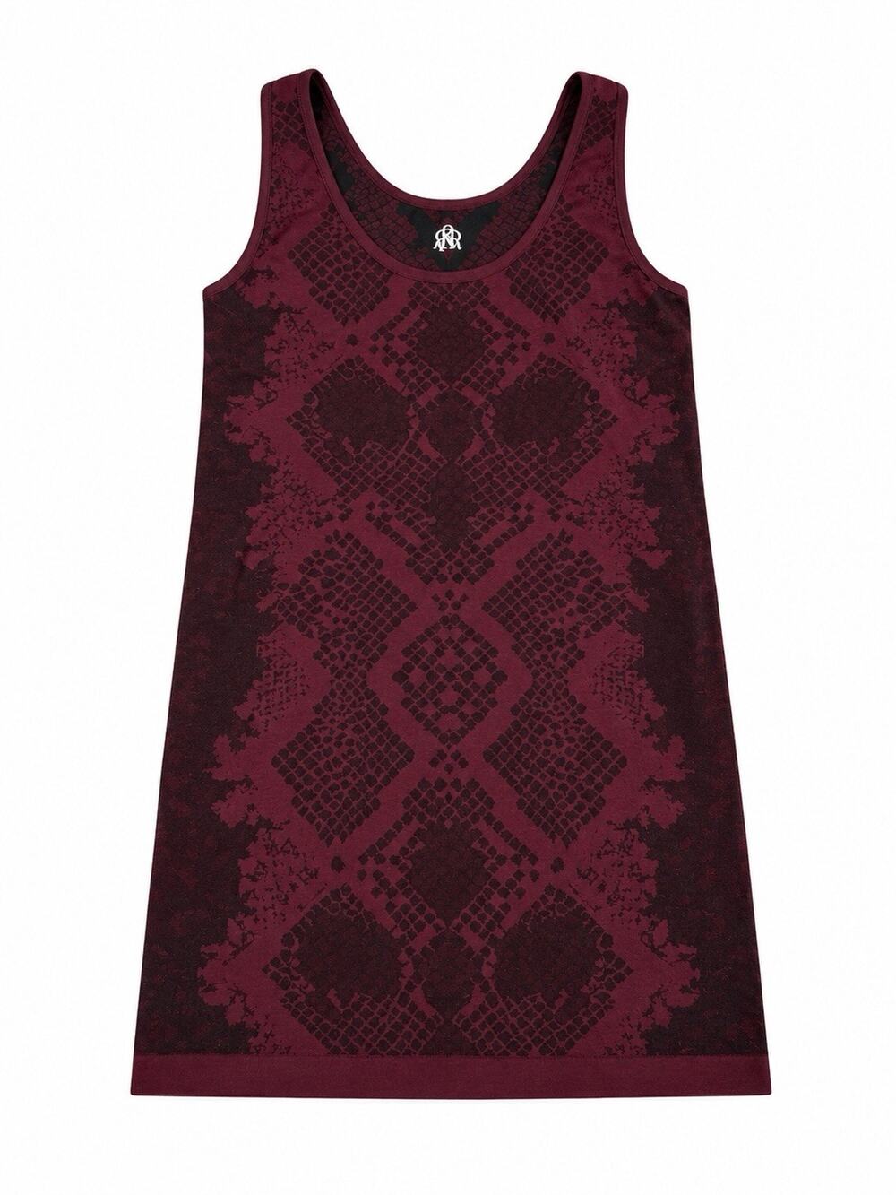 Rock & Republic Scoop Neck Stretch Seamless Pattern Burgundy Black Tank Top M